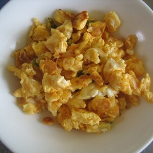 ❤揚げ玉とキムチの炒り卵❤